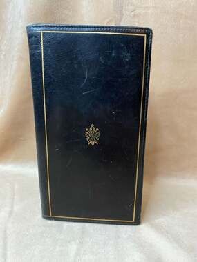 Vintage Scuola del Cuoio Florence Leather Wallet with Gold Fleur-de-lis